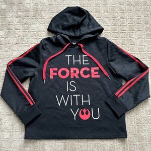 Disney Parks Star Wars The Force Is With You Quilted Hoodie Large Black Vacation